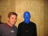 Kyle with the one of the Blue Men from the Blue Man Group.  After the show you can meet the Blue Men and get your picture taken with them, though since they stay in character, you pretty much just get your picture taken with them :)