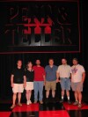 The entire gang on the Penn and Teller stage.  From left to right: Nate, Michelle, Scott, Kyle, Joe, Eric