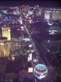The view from the top of the Eiffel tower of the strip.  At night the view is really impressive.