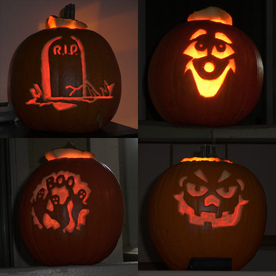 The four pumpkins we carved for 2004.