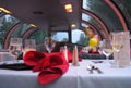 The inside of the dinner car.  It was a nice little area, if just a bit cramped.